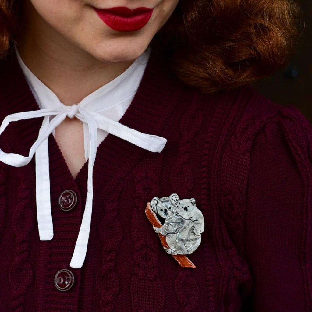 Erstwilder "Koolah and Guula" Koala Bears Brooch Designed in Melbourne, Australia
