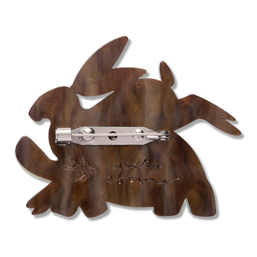 Erstwilder x Pete Cromer Lesson Learned Tortoise & Hare Brooch ~ Fairy Tales Part 2 Collection ~