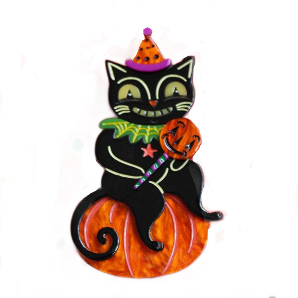 Johanna Parker x Lipstick & Chrome Lolligager #3 Black Cat Halloween Brooch