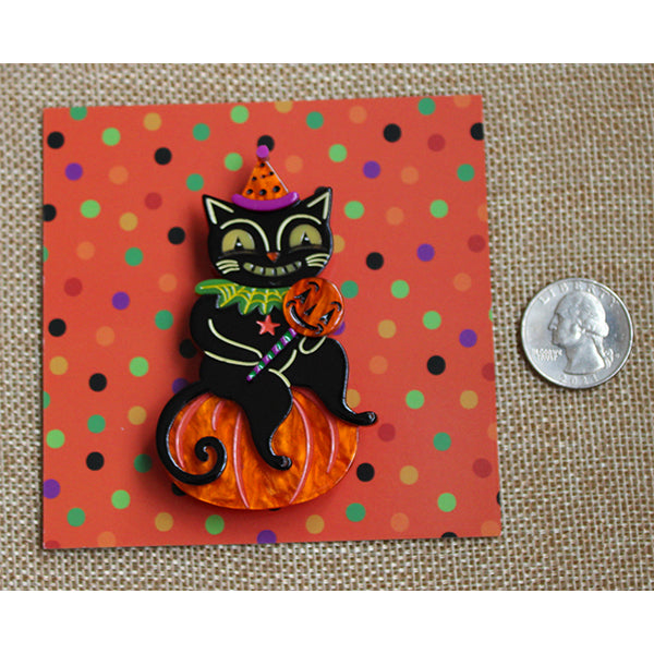 Johanna Parker x Lipstick & Chrome Lolligager #3 Black Cat Halloween Brooch