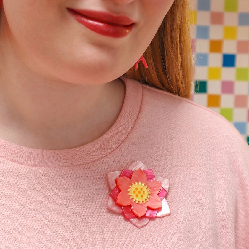 Erstwilder "Lotus Rising" Flower Brooch with Gift Box ~Designed in Melbourne~