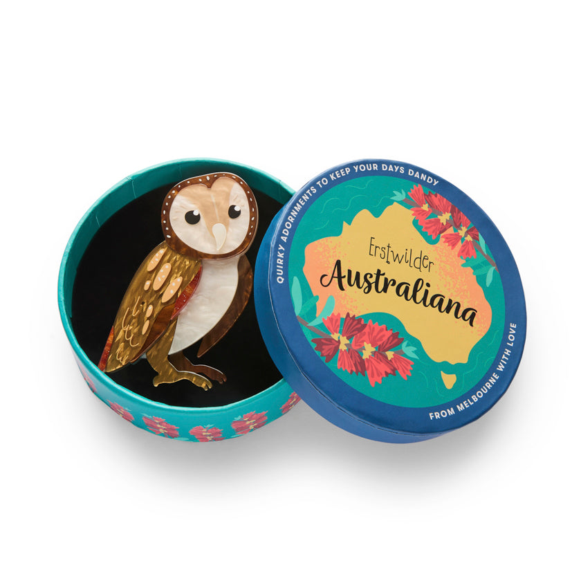 Erstwilder Maisie the Masked Owl Brooch ~Australiana 2025 Collection~
