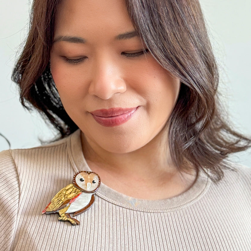 Erstwilder Maisie the Masked Owl Brooch ~Australiana 2025 Collection~