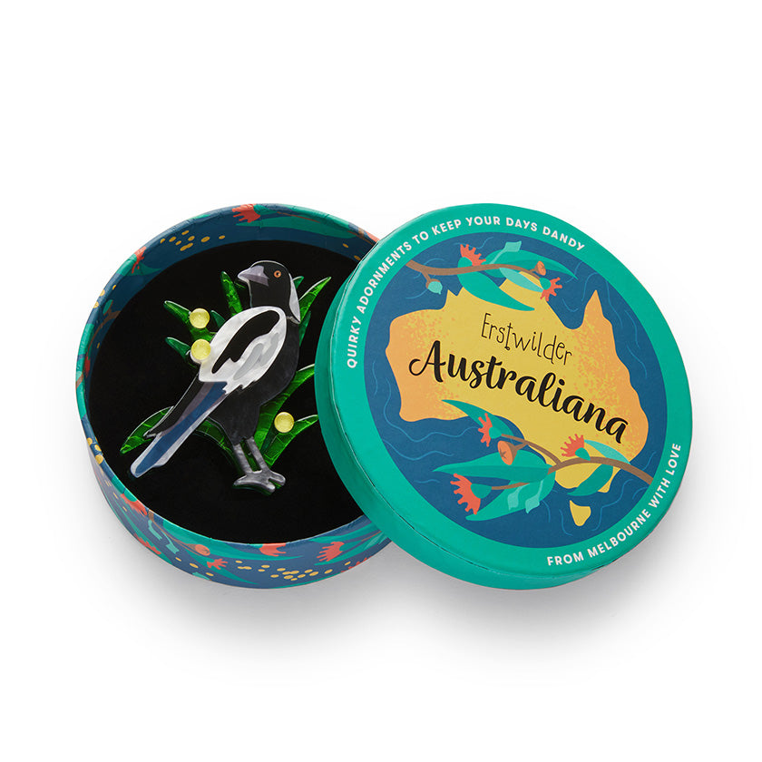 Erstwilder Max the Magpie Bird Brooch ~Australiana Collection~