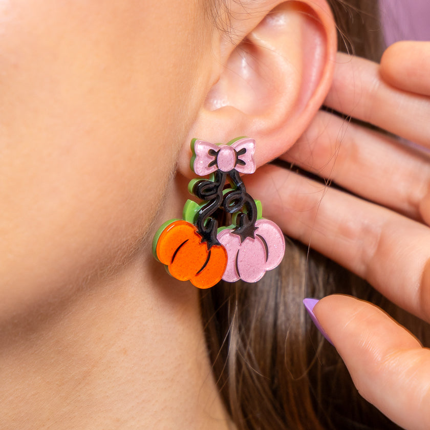 Erstwilder Pair O'Pumpkins Pierced Earrings ~2026 Midnight Mischief Collection~