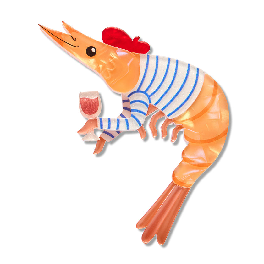 Erstwilder Pascal the Parisian Prawn Brooch ~Pascal's Prawn Parade Collection~
