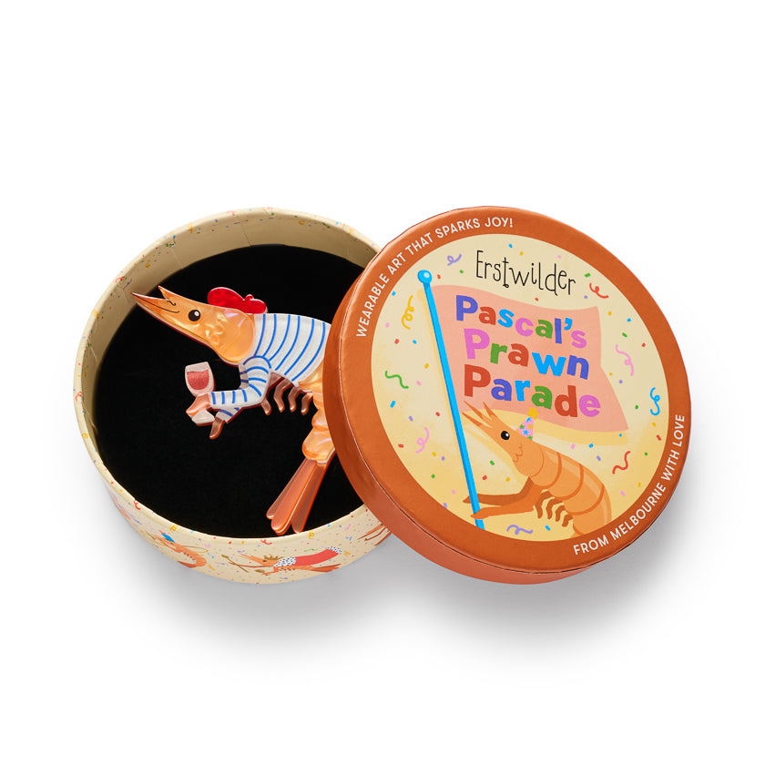 Erstwilder Pascal the Parisian Prawn Brooch ~Pascal's Prawn Parade Collection~