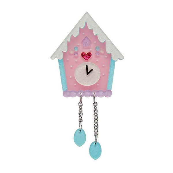 Erstwilder "Past Midnight" Sugarplum Clock Brooch with Gift Box