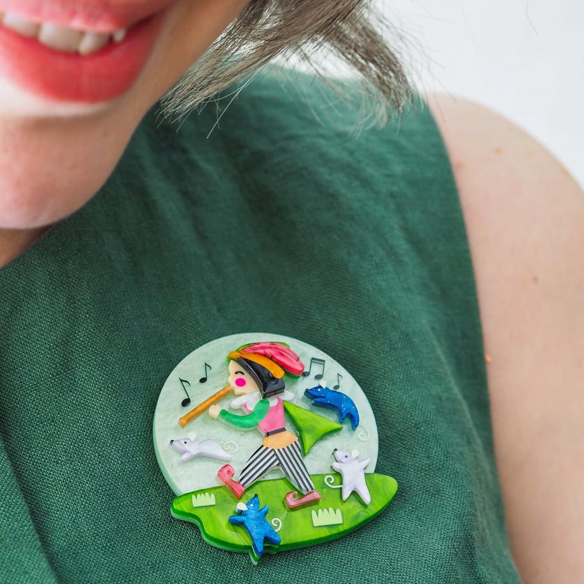 Erstwilder x Pete Cromer Pest Control Pied Piper Brooch ~ Fairy Tales Part 2 Collection ~