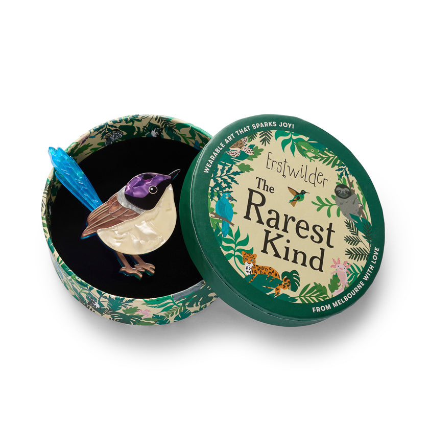 Erstwilder Purple-Crowned Fairy Wren Brooch ~ 2026 The Rarest Kind Collection ~