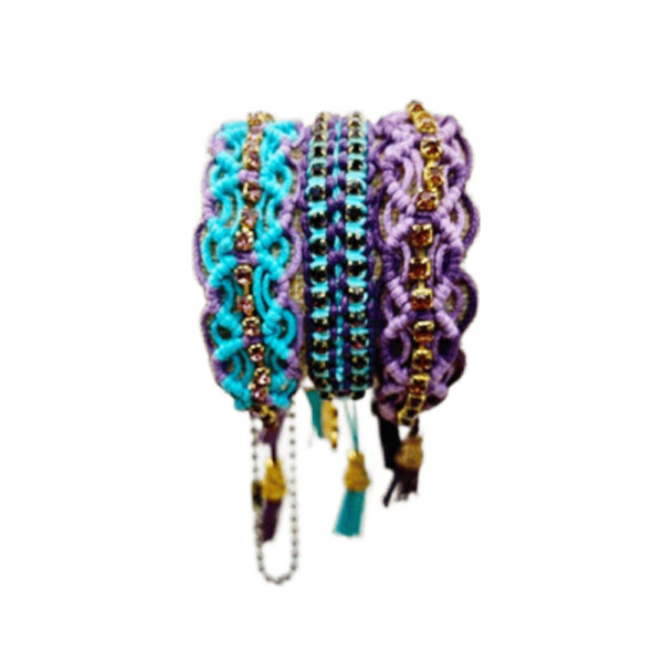 Rose Gonzales Purple Paradise Blue & Violet Collection Set of 3 Woven Bracelets
