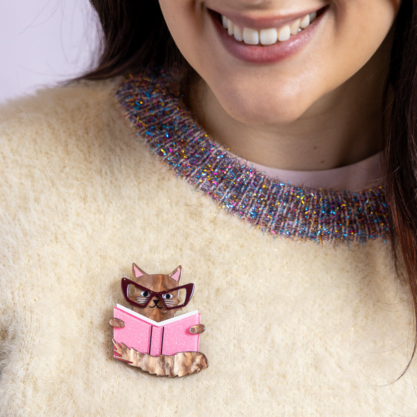Erstwilder Puss in Books Kitty Cat Brooch ~15th Birthday Fan Favorites Collection~