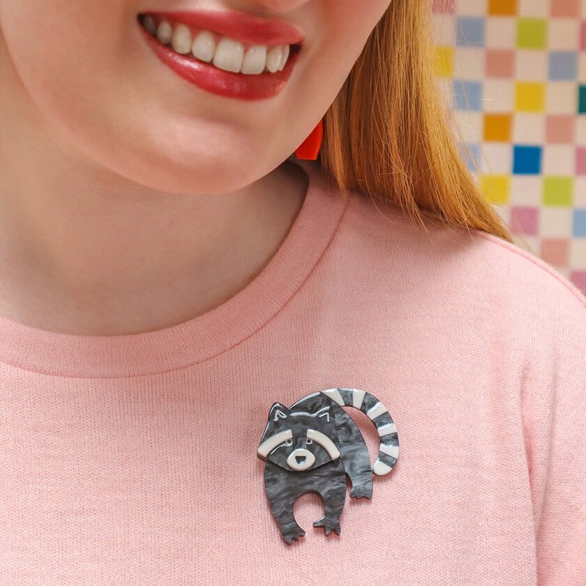 Erstwilder "Randy Raccoon" Brooch with Gift Box ~Designed in Melbourne~