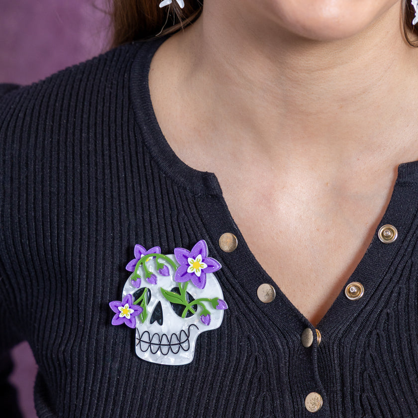 Erstwilder Shade of Night Skull Brooch ~2026 Midnight Mischief Collection~