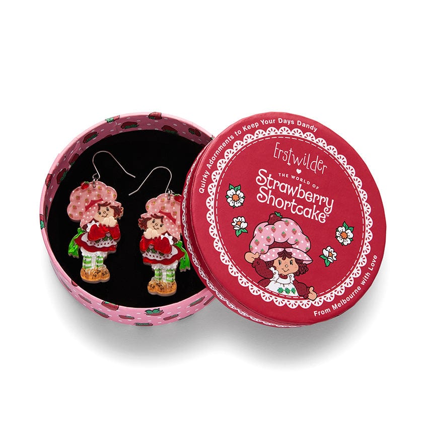Erstwilder "Simple Strawberry Pleasures" Drop Pierced Earrings with Gift Box