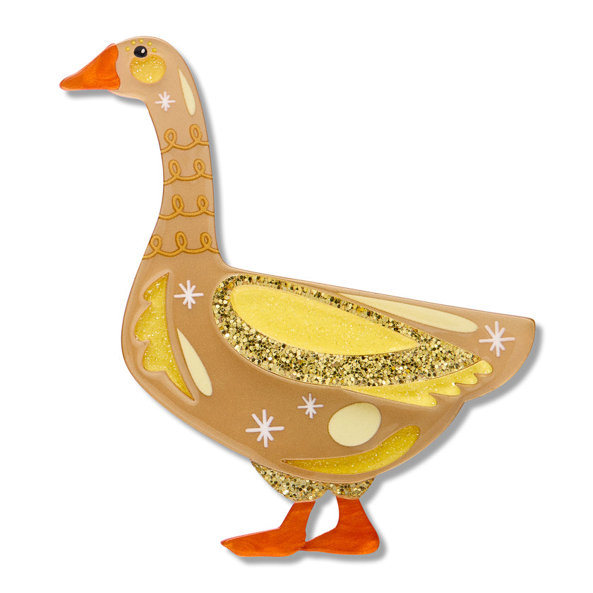 Erstwilder x Pete Cromer Solid Investment Golden Goose Brooch ~ Fairy Tales Part 2 Collection ~