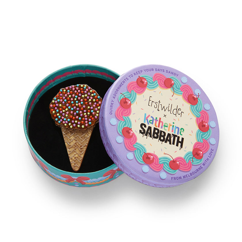 Erstwilder x Katherine Sabbath Sprinkles Ice Cream Cake Cone Brooch ~Designed in Melbourne~