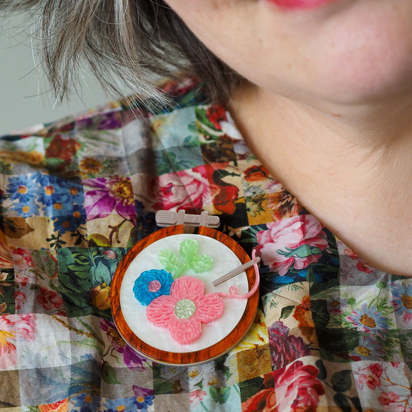 Erstwilder Stitched & Framed Brooch ~ 2026 Arts & Crafts Collection ~