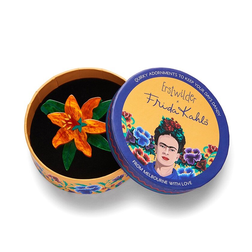 Erstwilder "Strange As You" Floral Frida Kahlo Brooch with Gift Box ~Designed in Melbourne~