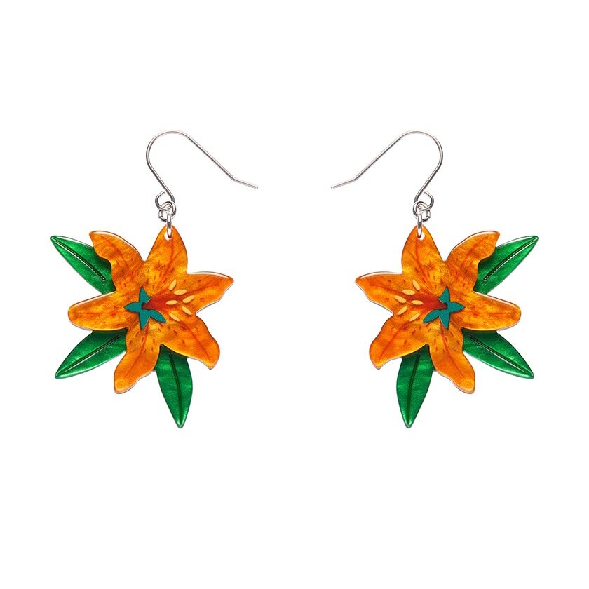 Erstwilder "Strange As You" Frida Kahlo Floral Drop Pierced Earrings with Gift Box