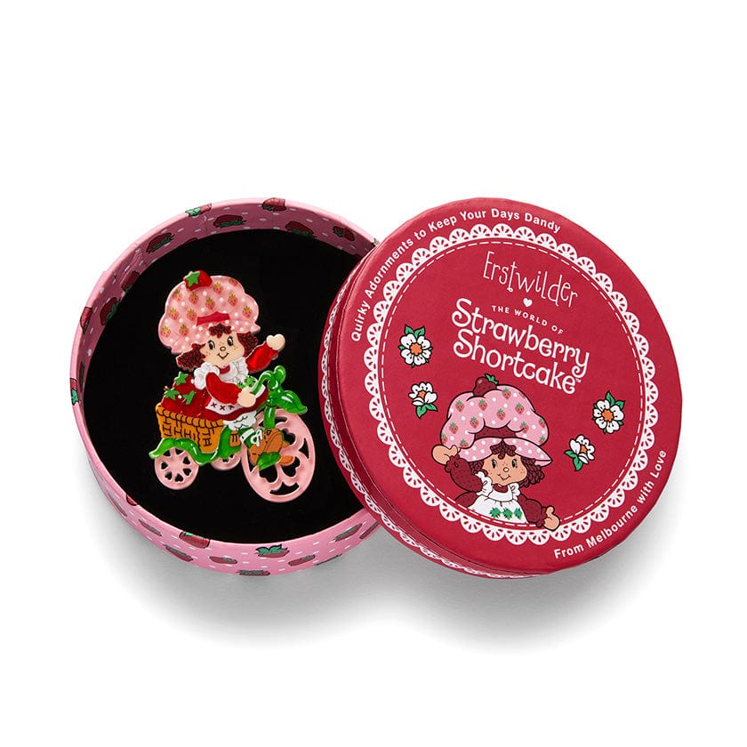 Erstwilder "Strawberry Adventures Await" Brooch with Gift Box ~Designed in Melbourne~