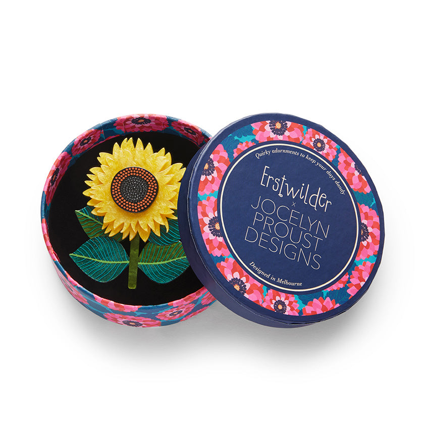 Erstwilder x Jocelyn Proust Sunshine and Smiles Sunflower Brooch with Gift Box