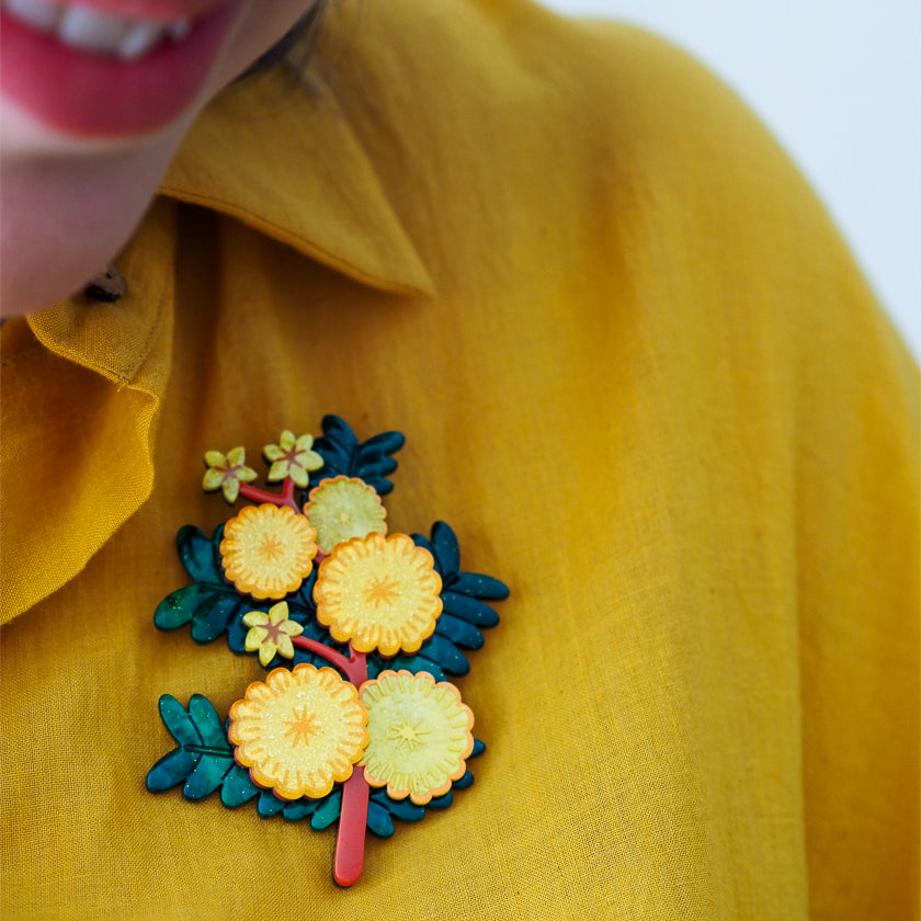 Erstwilder x Royal Botanic Gardens Victoria Sunshine Wattle Flowers Brooch ~2026 Collection~