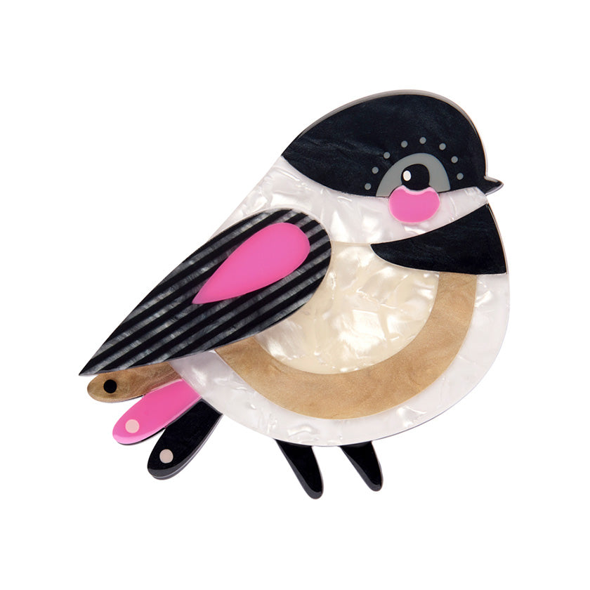 Erstwilder x Pete Cromer The Chirpy Black-Capped Chickadee Brooch ~North America Collection~