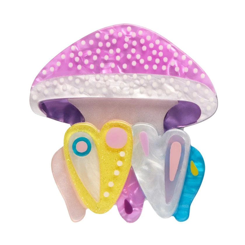 Erstwilder "The Whimsical White Spotted Jellyfish" Brooch with Gift Box ~Designed in Melbourne~