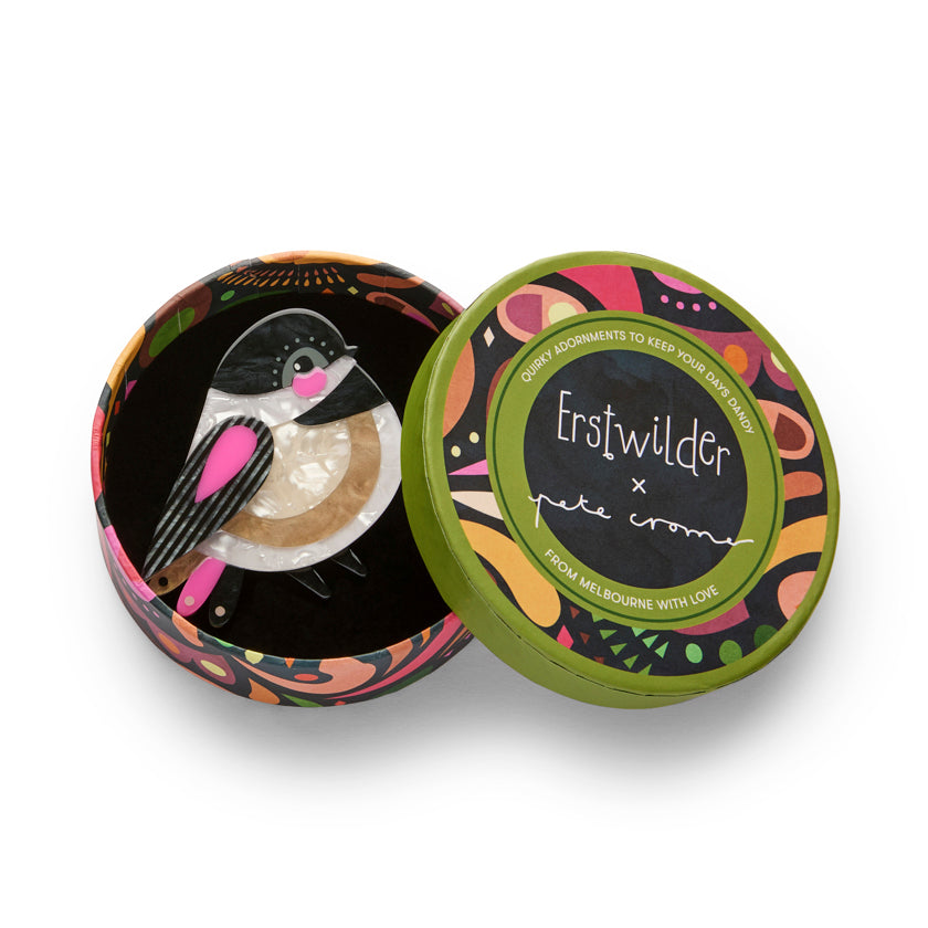 Erstwilder x Pete Cromer The Chirpy Black-Capped Chickadee Brooch ~North America Collection~