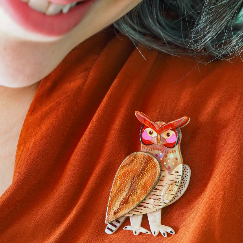 Erstwilder x Pete Cromer The Grand Great Horned Owl Brooch ~North America Collection~