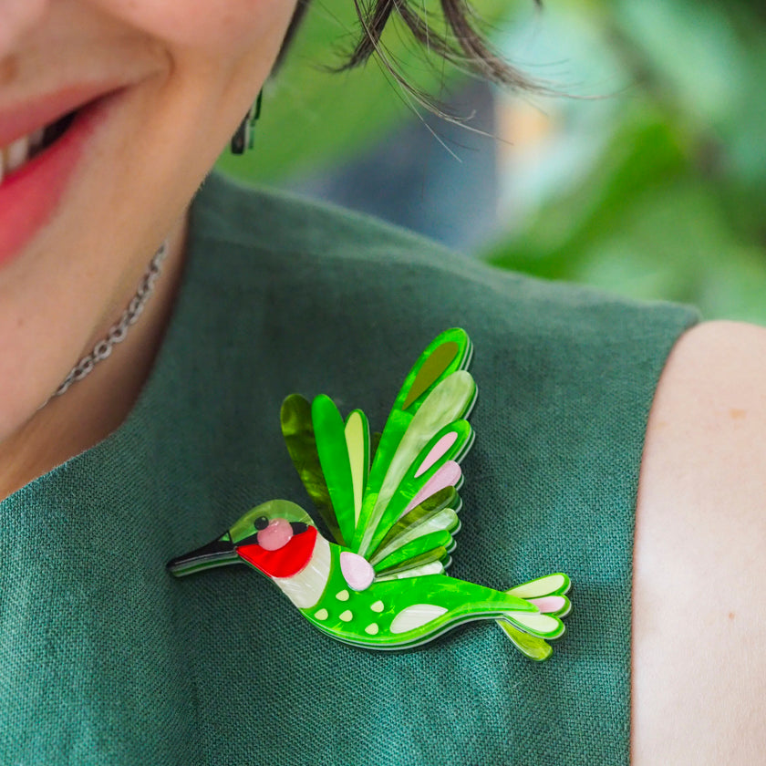Erstwilder x Pete Cromer The Riveting Ruby-Throated Hummingbird Brooch ~North America Collection~