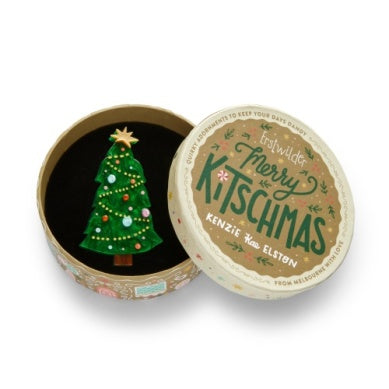 Erstwilder Topped with Tinsel Christmas Tree Brooch ~Merry Kitschmas Collection~