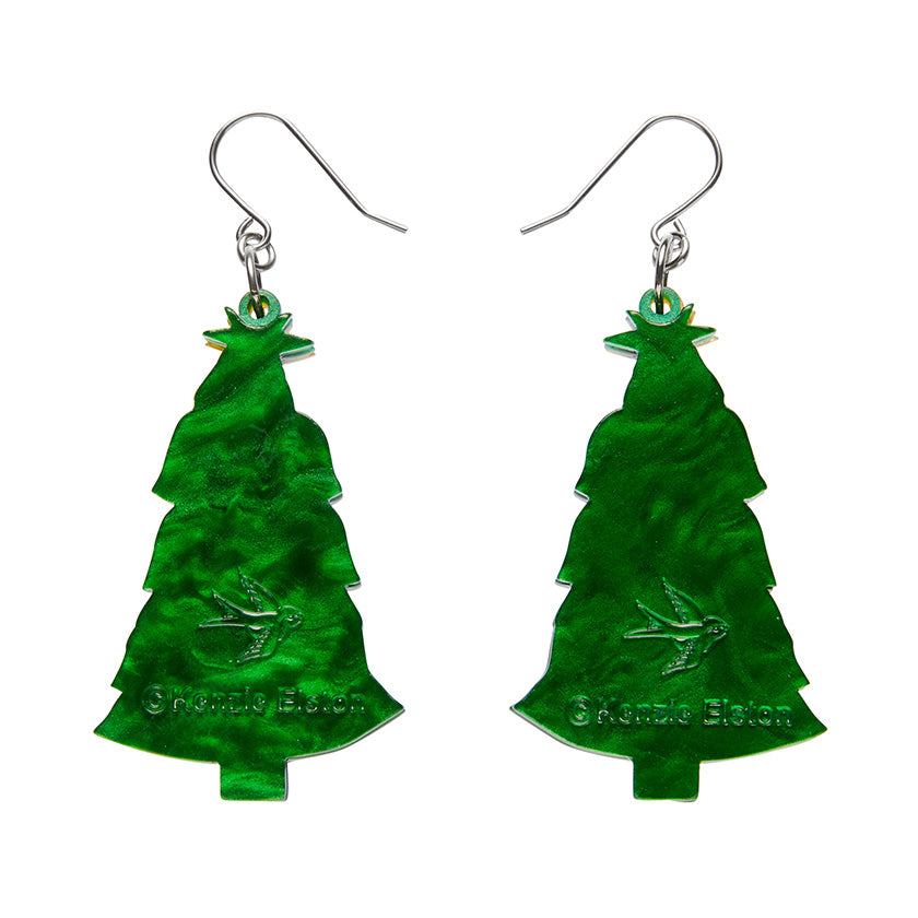 Erstwilder Topped with Tinsel Christmas Tree Drop Pierced Earrings ~Merry Kitschmas Collection~