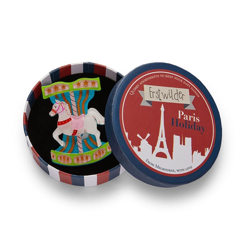 Erstwilder "Trocadero Carousel" Horse Brooch with Gift Box ~Paris Holiday Collection~