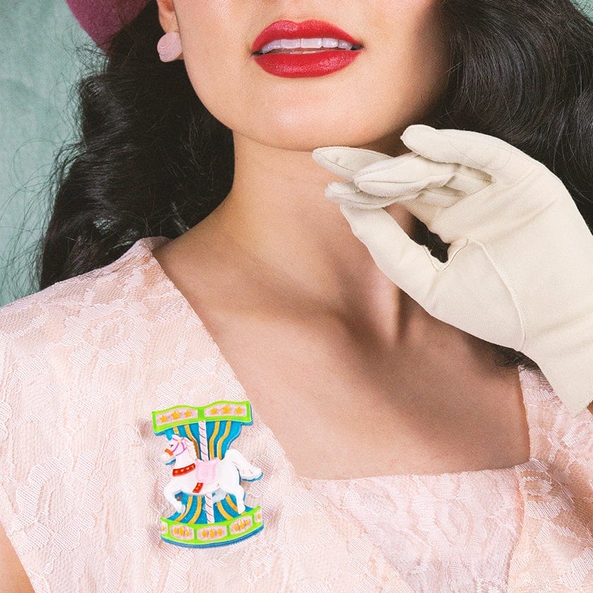 Erstwilder "Trocadero Carousel" Horse Brooch with Gift Box ~Paris Holiday Collection~