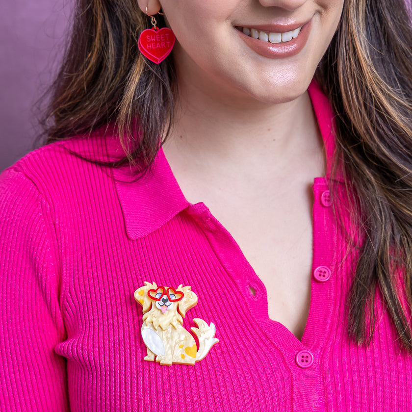 Erstwilder Valentino Pupperino Dog Brooch ~Sweet Valentine Collection~