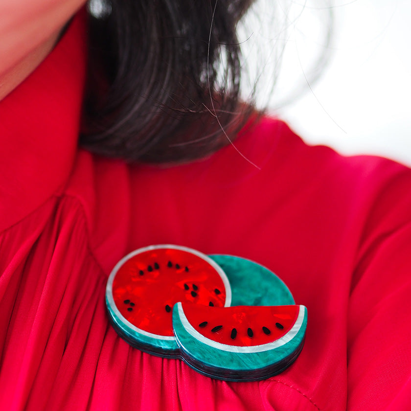 Erstwilder "Viva La Vida Watermelons" Frida Kahlo Brooch with Gift Box ~Designed in Melbourne~