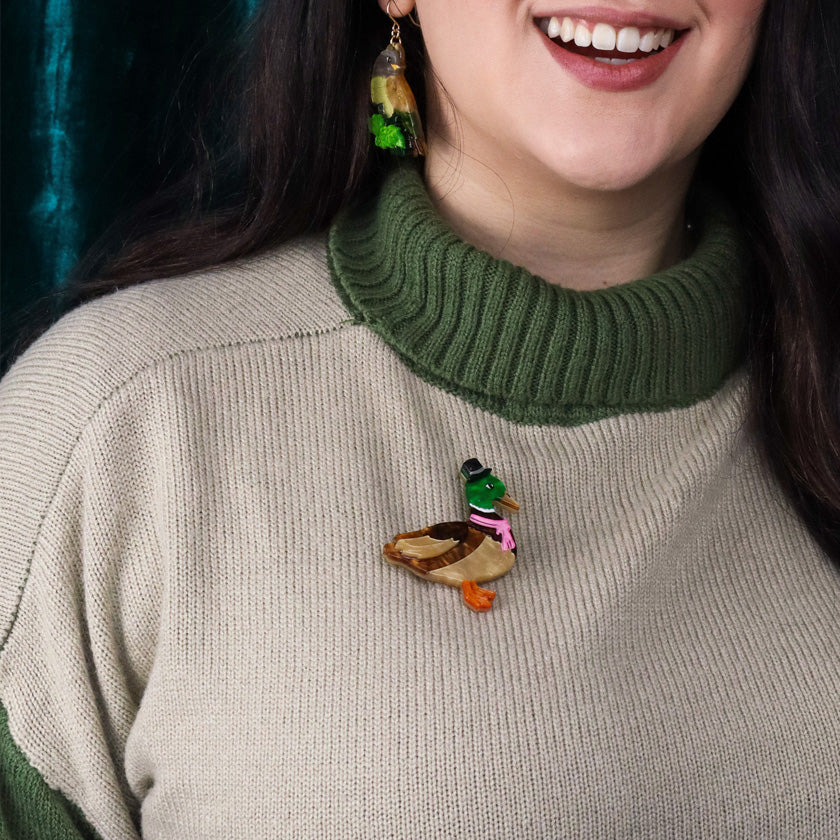 Erstwilder x Fleur Harris Well-Dressed Duck Brooch Designed in Melbourne