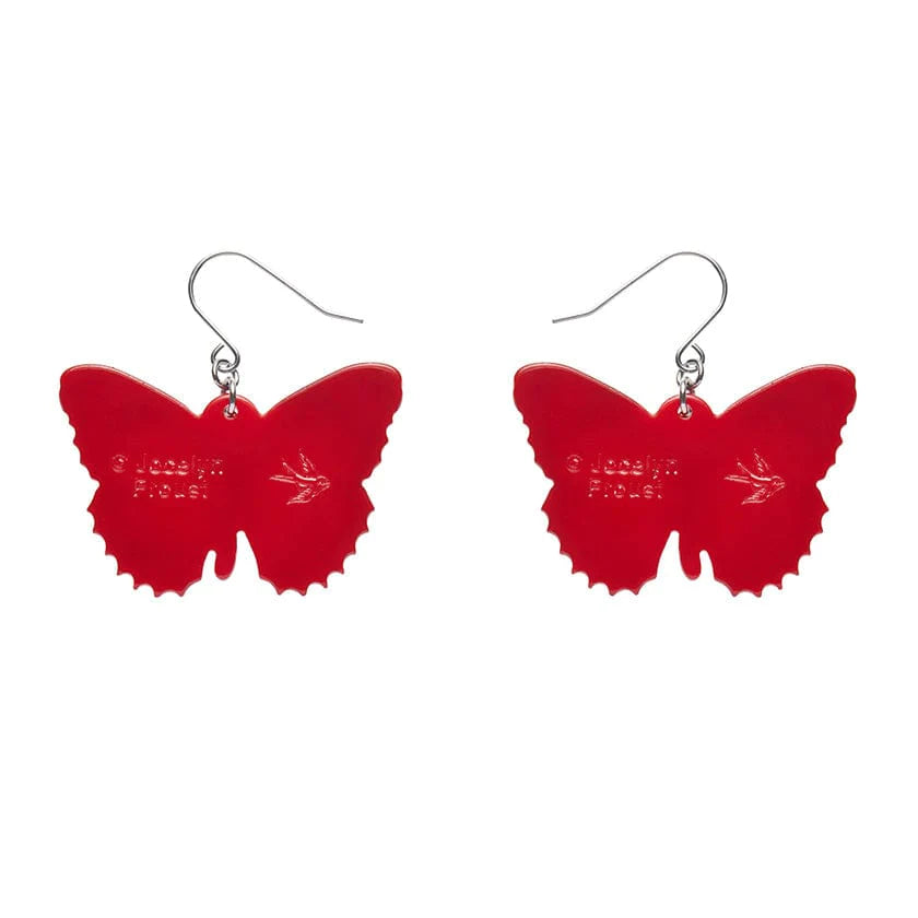 Erstwilder "Wings Laced in Red" Butterfly Pierced Earrings with Gift Box