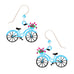 Sienna Sky Blue Bike with Flower Basket Pierced Earrings ~Made in Colorado~ - Belle Fleur Boutique