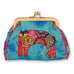 Laurel Burch Cat Bohemian Whiskers  Kisslock Coin Purse (Aqua Blue & Multi-Color) - Belle Fleur Boutique