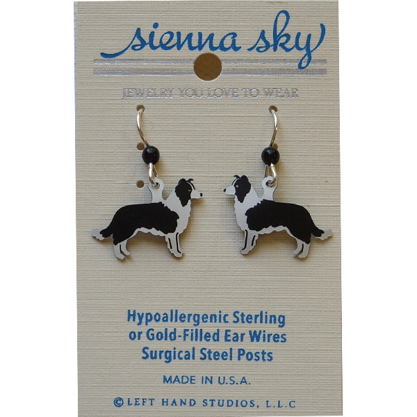 Sienna Sky Border Collie "Scout" Pierced Earrings ~Made in Colorado~ - Belle Fleur Boutique