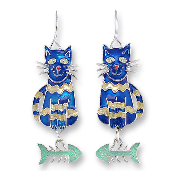 Zarah Zarlite Calypso Cat-Fish Pierced Earrings - Belle Fleur Boutique