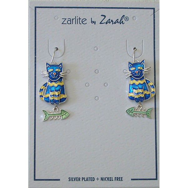 Zarah Zarlite Calypso Cat-Fish Pierced Earrings - Belle Fleur Boutique