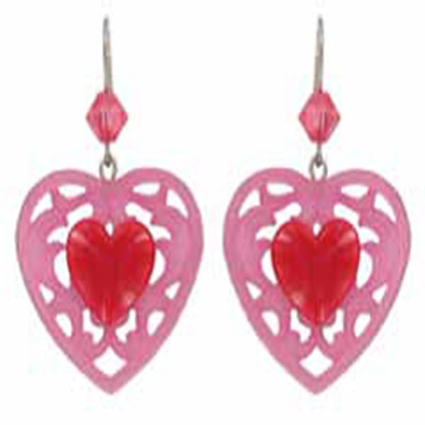 Tarina Tarantino Candy Cupid Pierced Earrings (Pink & Red) - Belle Fleur Boutique