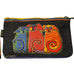 Laurel Burch Canine Family Canvas Cosmetic Bag Pouch Black & Multi-Colors - Belle Fleur Boutique