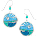 Adajio Caribbean Blues Disc with Sunrise Overlay Pierced Earrings ~Made in Colorado~ - Belle Fleur Boutique