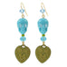 Tarina Tarantino Happy Together "Caterina" Sugar Skull Drop Earrings (Aqua) - Belle Fleur Boutique
