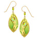 Adajio Leaf Shape Gold Plated Grasses Overlay Pierced Earrings in Citrine & Lime - Belle Fleur Boutique